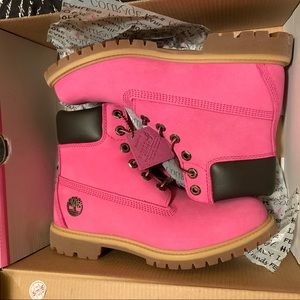 Pink Timberlands. New, never been worn.
